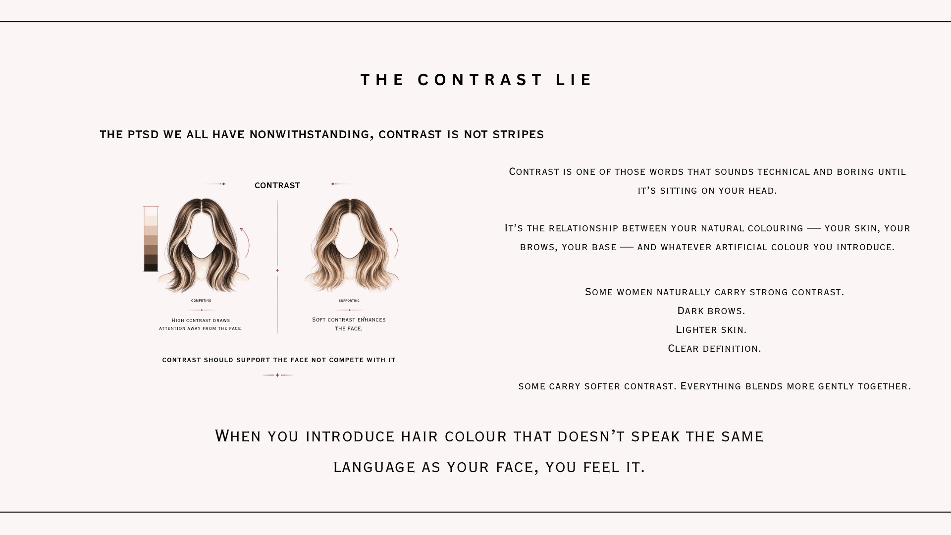 The contrast lie — page preview, blurred to protect the content